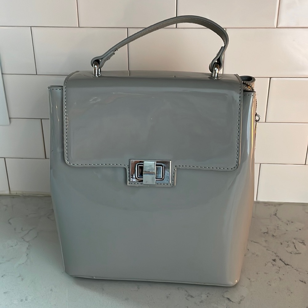 Vinyl Backpack Purse - easy to clean - wipe off with wet rag-9” W x 11” H x 3” D